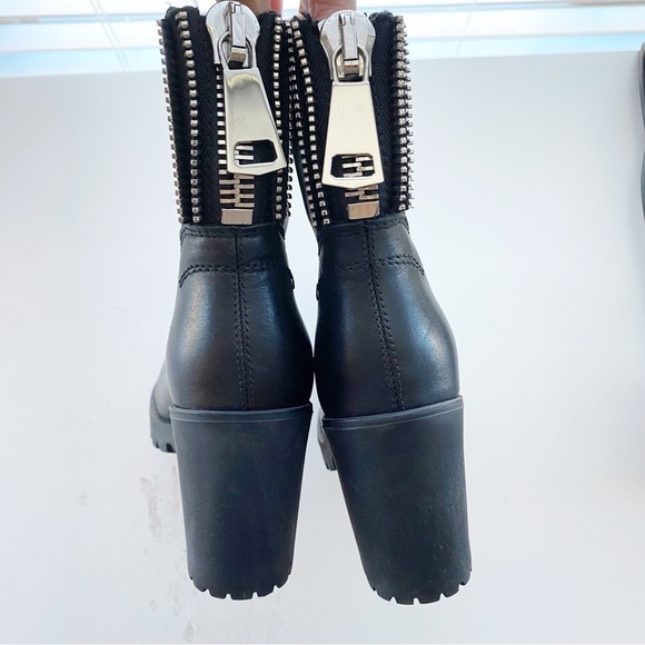 STEVE MADDEN Invito Back Zip Leather Chunky Ankle Boots NEW Biker 90’s - Picture 7 of 10